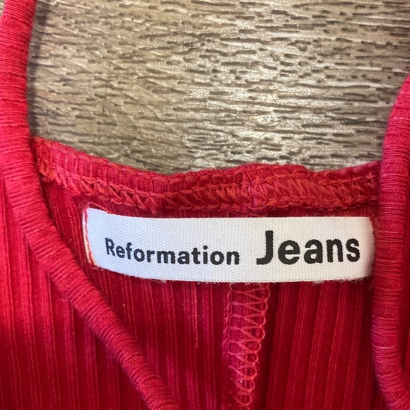Reformation Vibrant Red Ribbed Top - Picture 2 of 4